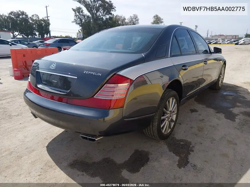 2010 Maybach 57 Zeppelin VIN: WDBVF7HB5AA002775 Lot: 45279079