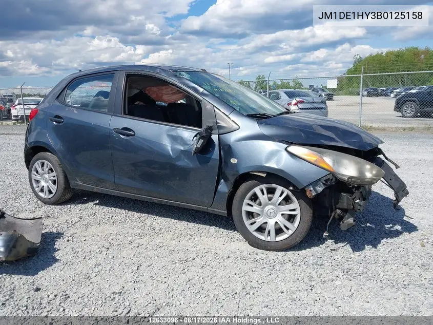 2011 Mazda Mazda2 VIN: JM1DE1HY3B0125158 Lot: 12633096