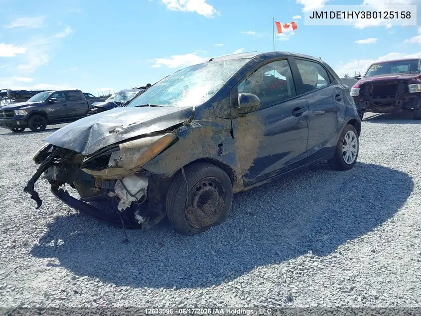 2011 Mazda Mazda2 VIN: JM1DE1HY3B0125158 Lot: 12633096