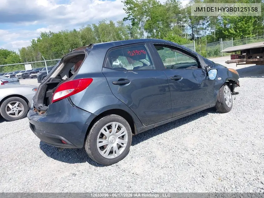 2011 Mazda Mazda2 VIN: JM1DE1HY3B0125158 Lot: 12633096