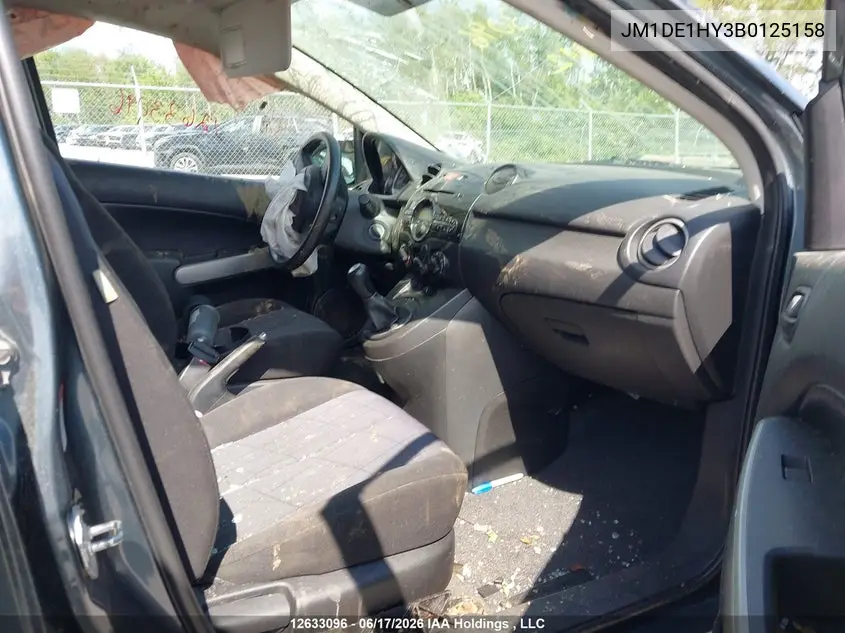 2011 Mazda Mazda2 VIN: JM1DE1HY3B0125158 Lot: 12633096