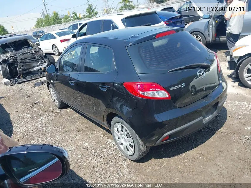 2011 Mazda 2 VIN: JM1DE1HYXB0107711 Lot: 12651315