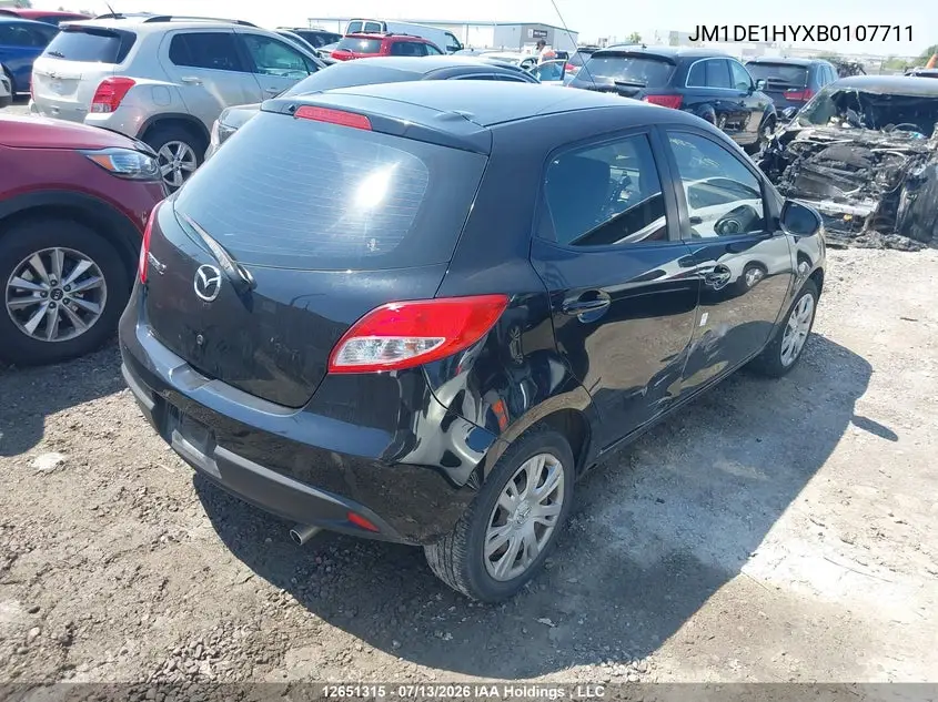 2011 Mazda 2 VIN: JM1DE1HYXB0107711 Lot: 12651315