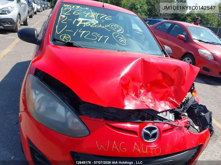 2012 Mazda Mazda2 VIN: JM1DE1KY8C0142547 Lot: 12648176x