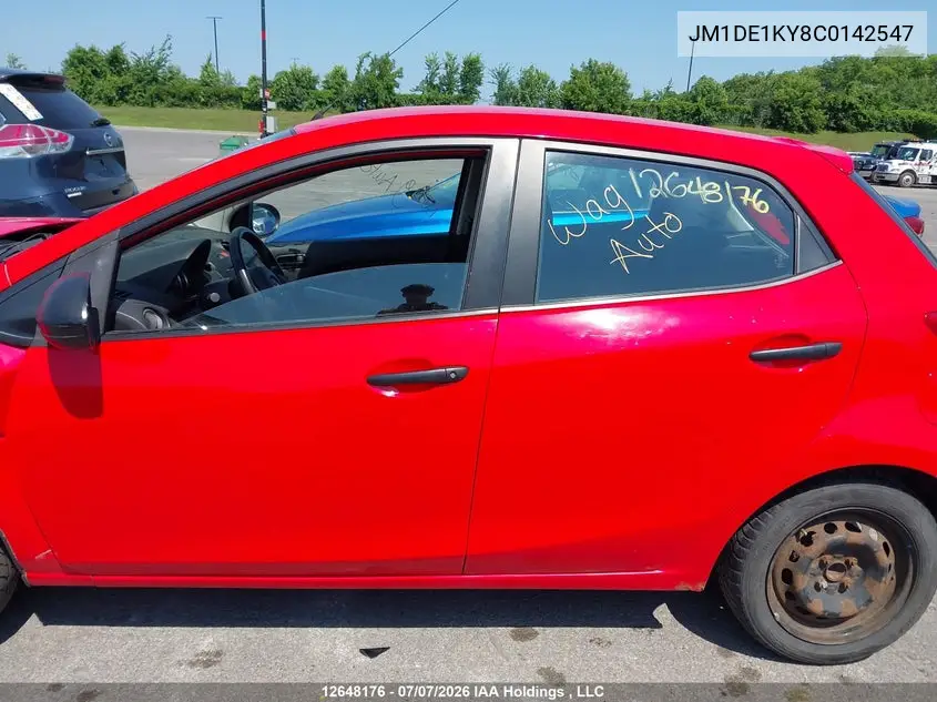 2012 Mazda Mazda2 VIN: JM1DE1KY8C0142547 Lot: 12648176x