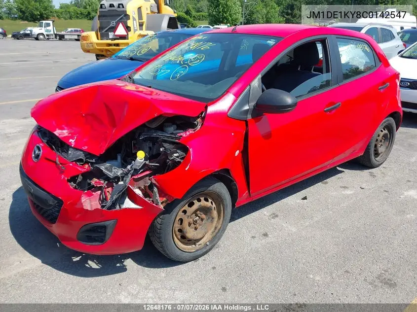 2012 Mazda Mazda2 VIN: JM1DE1KY8C0142547 Lot: 12648176x