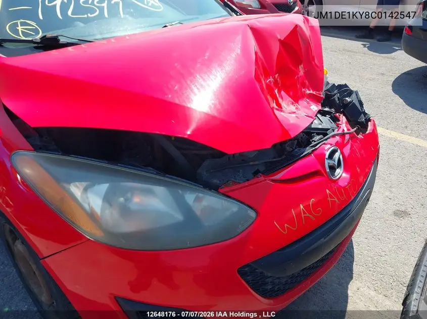 2012 Mazda Mazda2 VIN: JM1DE1KY8C0142547 Lot: 12648176x