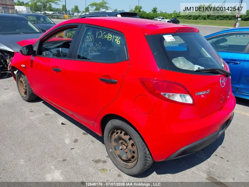 2012 Mazda Mazda2 VIN: JM1DE1KY8C0142547 Lot: 12648176x