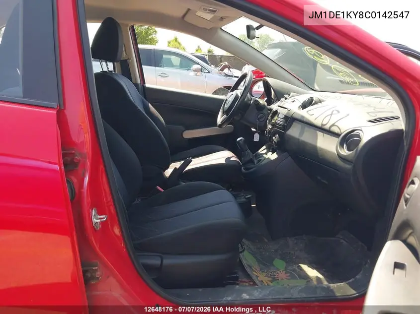 2012 Mazda Mazda2 VIN: JM1DE1KY8C0142547 Lot: 12648176x