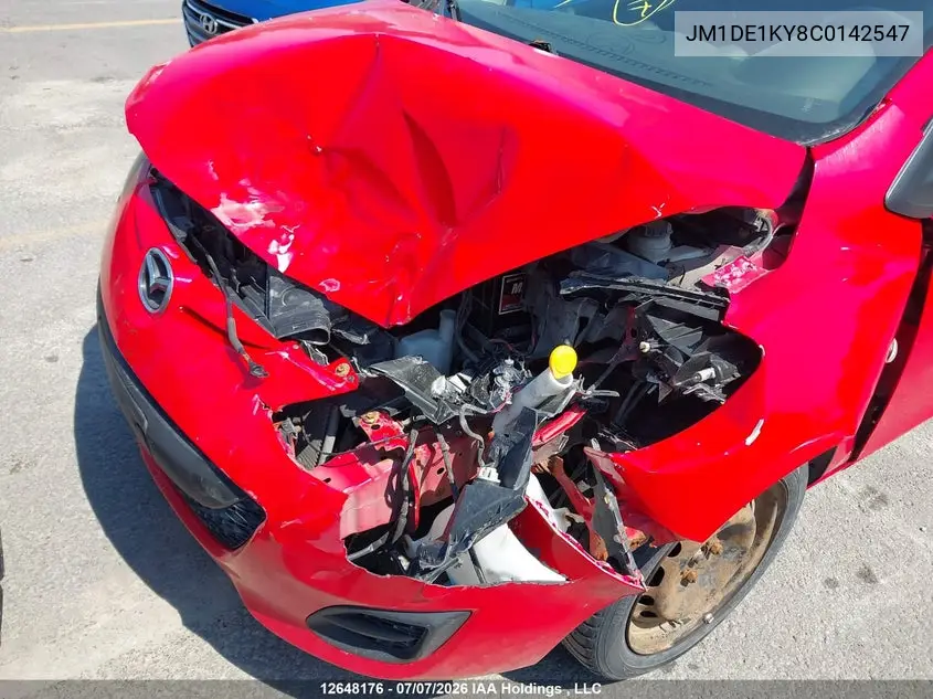 2012 Mazda Mazda2 VIN: JM1DE1KY8C0142547 Lot: 12648176x