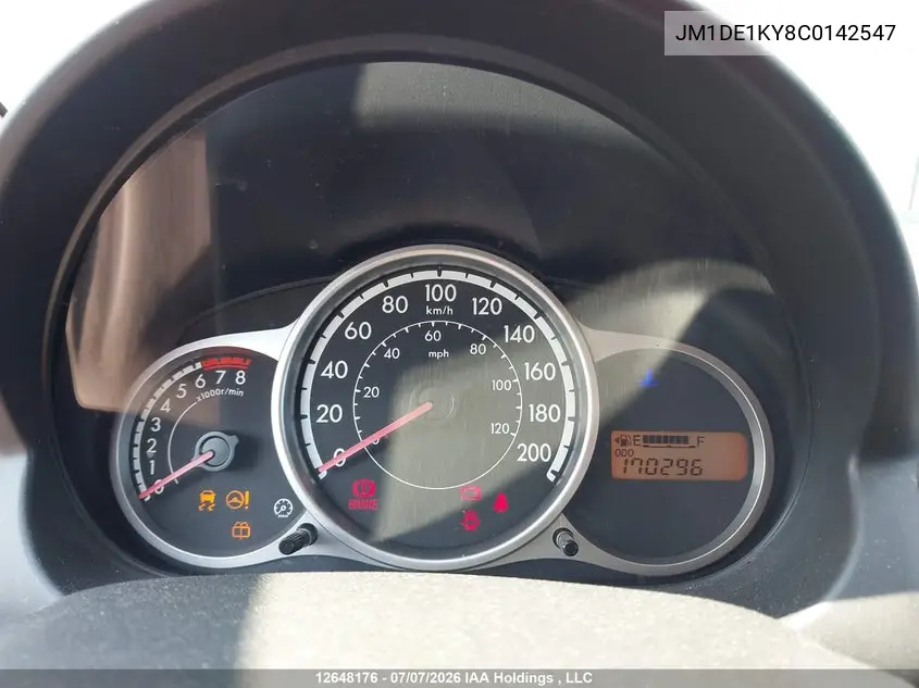 2012 Mazda Mazda2 VIN: JM1DE1KY8C0142547 Lot: 12648176x