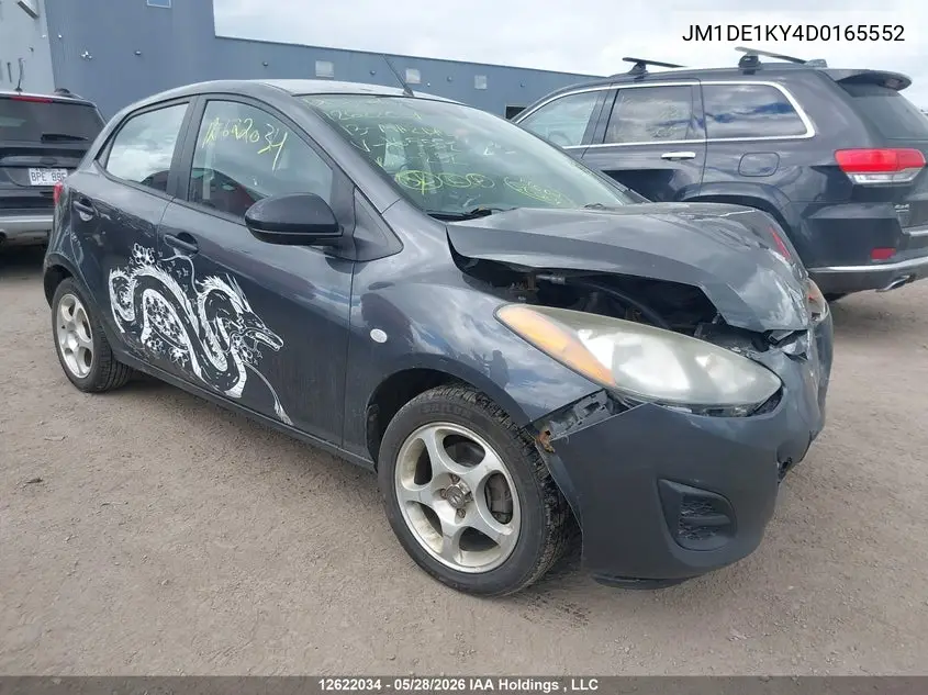 2013 Mazda Mazda2 VIN: JM1DE1KY4D0165552 Lot: 12622034