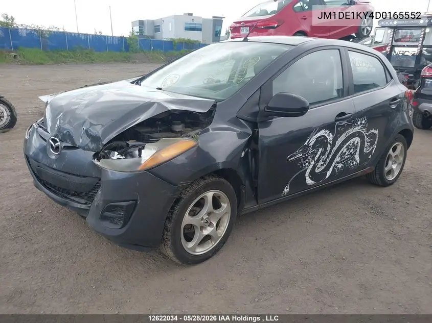2013 Mazda Mazda2 VIN: JM1DE1KY4D0165552 Lot: 12622034