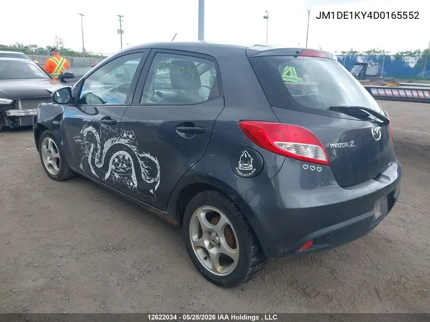2013 Mazda Mazda2 VIN: JM1DE1KY4D0165552 Lot: 12622034