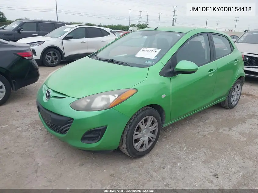 2013 Mazda Mazda2 Sport VIN: JM1DE1KY0D0154418 Lot: 45067288