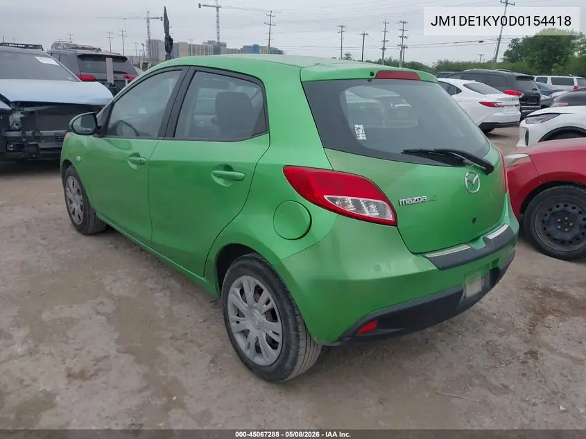 2013 Mazda Mazda2 Sport VIN: JM1DE1KY0D0154418 Lot: 45067288