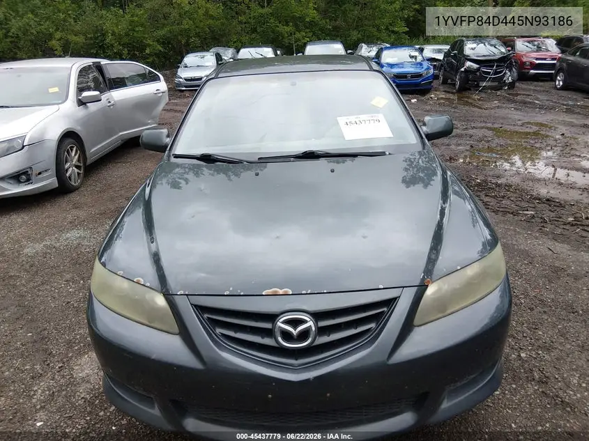 2004 Mazda Mazda6 S VIN: 1YVFP84D445N93186 Lot: 45437779