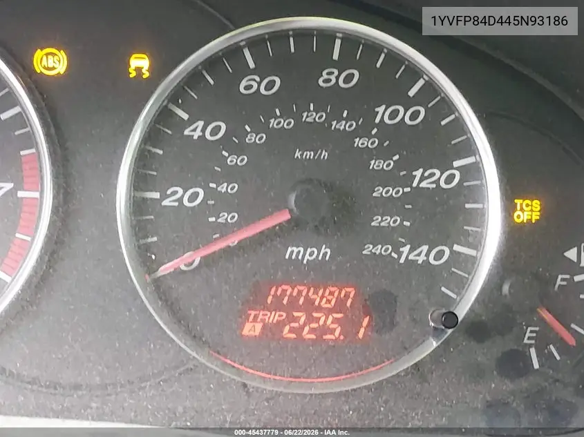 2004 Mazda Mazda6 S VIN: 1YVFP84D445N93186 Lot: 45437779