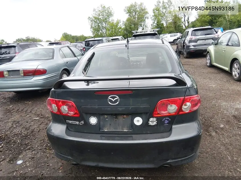 2004 Mazda Mazda6 S VIN: 1YVFP84D445N93186 Lot: 45437779