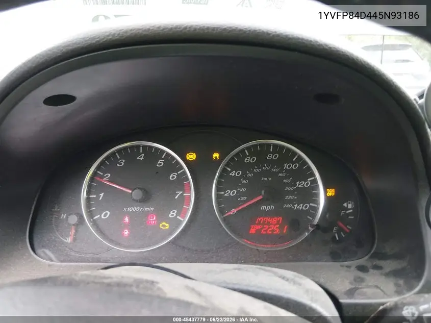 2004 Mazda Mazda6 S VIN: 1YVFP84D445N93186 Lot: 45437779