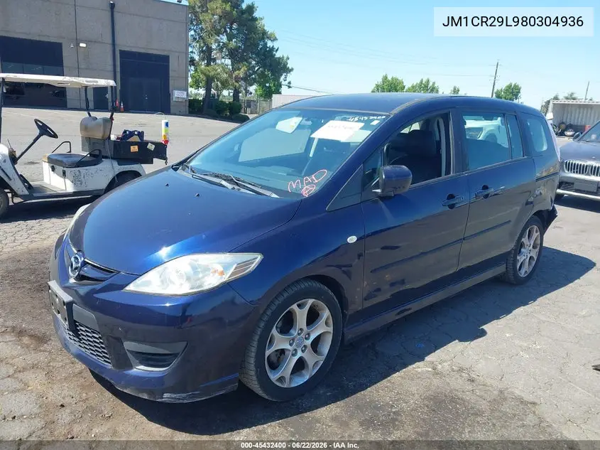 2008 Mazda Mazda5 Sport VIN: JM1CR29L980304936 Lot: 45432400