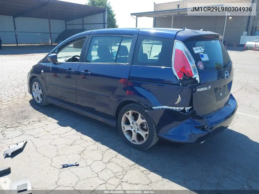 2008 Mazda Mazda5 Sport VIN: JM1CR29L980304936 Lot: 45432400