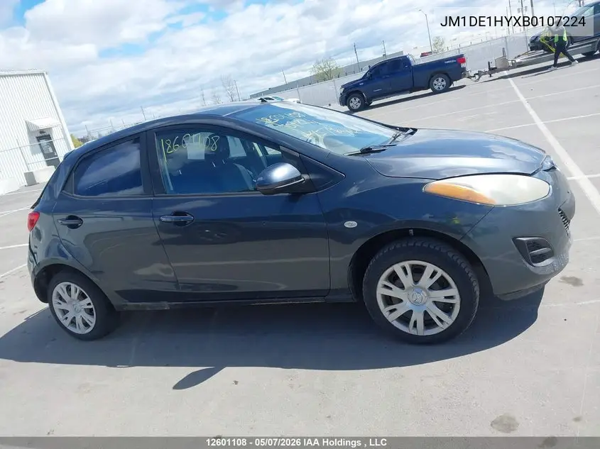 2011 Mazda Mazda2 VIN: JM1DE1HYXB0107224 Lot: 12601108