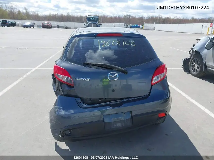 2011 Mazda Mazda2 VIN: JM1DE1HYXB0107224 Lot: 12601108
