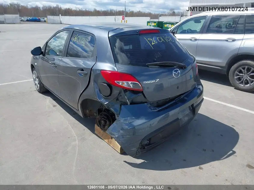 2011 Mazda Mazda2 VIN: JM1DE1HYXB0107224 Lot: 12601108