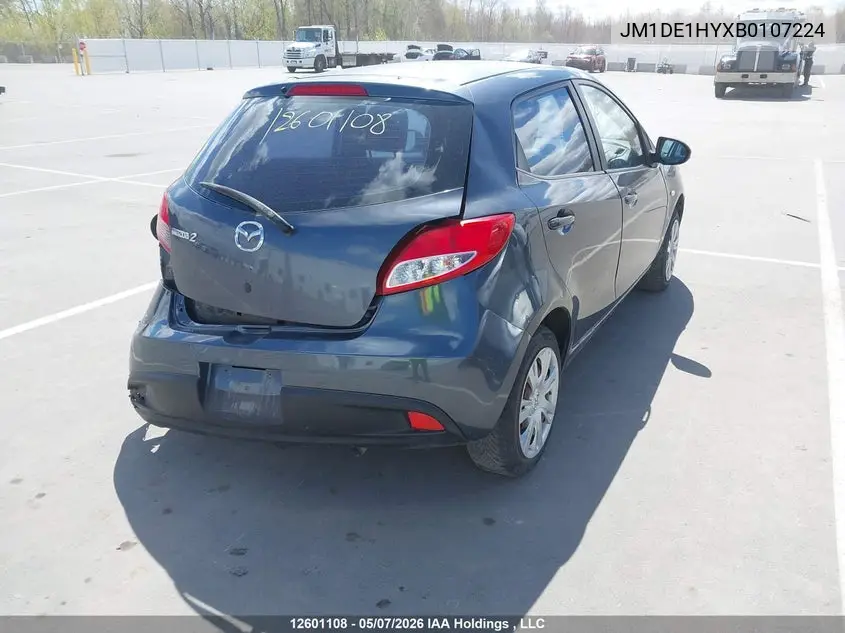 2011 Mazda Mazda2 VIN: JM1DE1HYXB0107224 Lot: 12601108