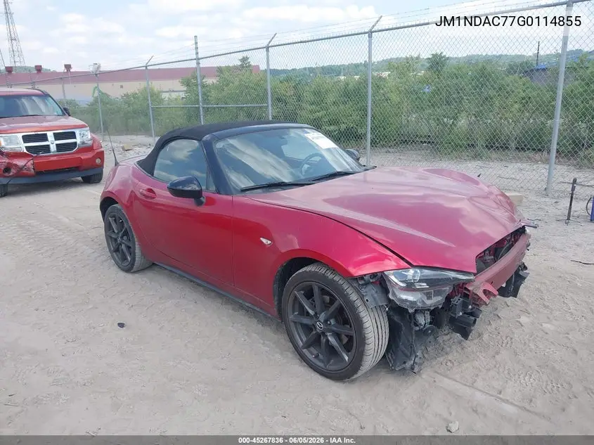 2016 Mazda Mx-5 Miata Club VIN: JM1NDAC77G0114855 Lot: 45267836