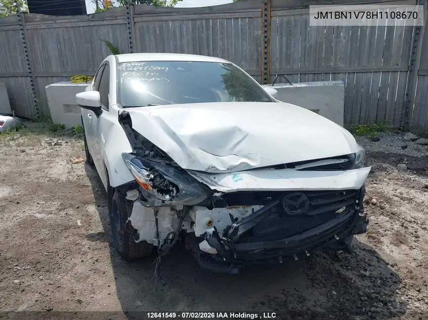2017 Mazda Mazda3 VIN: JM1BN1V78H1108670 Lot: 12641549