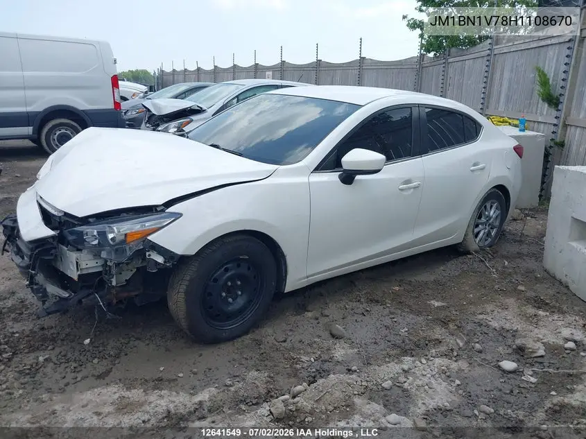 2017 Mazda Mazda3 VIN: JM1BN1V78H1108670 Lot: 12641549