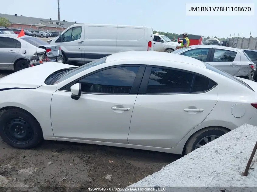 2017 Mazda Mazda3 VIN: JM1BN1V78H1108670 Lot: 12641549