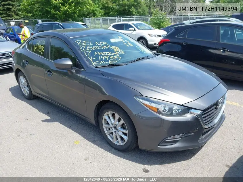 2017 Mazda Mazda3 Se VIN: JM1BN1T72H1149394 Lot: 12642049