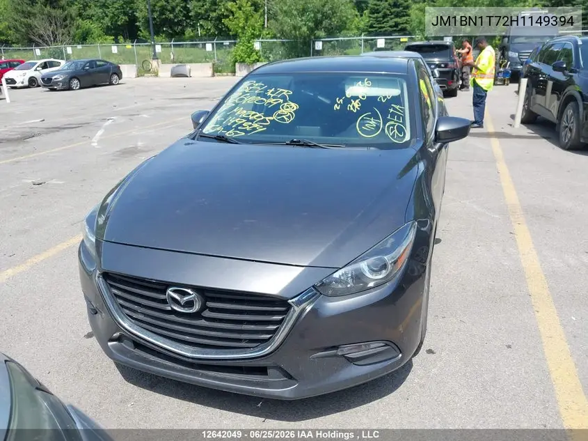 2017 Mazda Mazda3 Se VIN: JM1BN1T72H1149394 Lot: 12642049