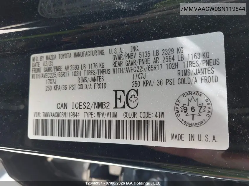 2025 Mazda Cx-50 Hybrid Gs-L/Kuro VIN: 7MMVAACW0SN119844 Lot: 12646957