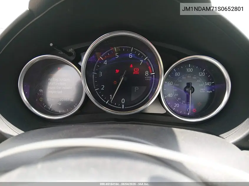 2025 Mazda Mx-5 Miata Rf Grand Touring VIN: JM1NDAM71S0652801 Lot: 45184184