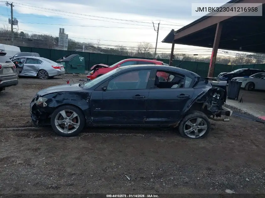 JM1BK323041216958 2004 Mazda Mazda3 S