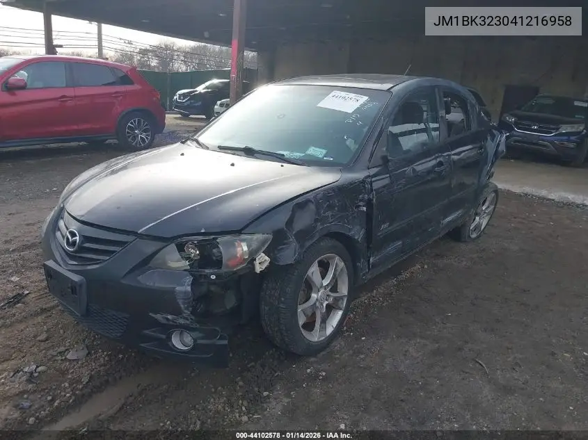 JM1BK323041216958 2004 Mazda Mazda3 S