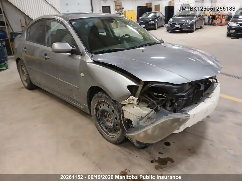 2005 Mazda 3 Mazda Gs VIN: JM1BK123051266183 Lot: 20261152