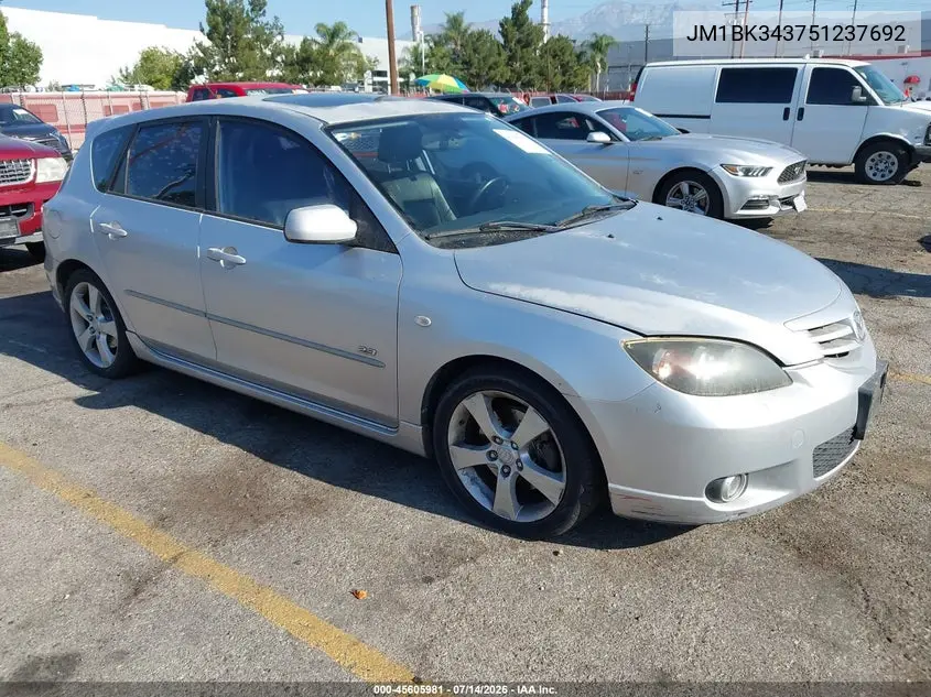2005 Mazda Mazda3 S VIN: JM1BK343751237692 Lot: 45605981