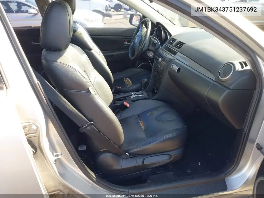 2005 Mazda Mazda3 S VIN: JM1BK343751237692 Lot: 45605981