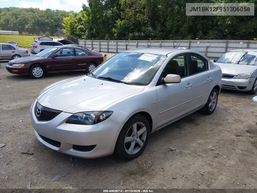 2005 Mazda Mazda3 I VIN: JM1BK12F951306058 Lot: 45626714