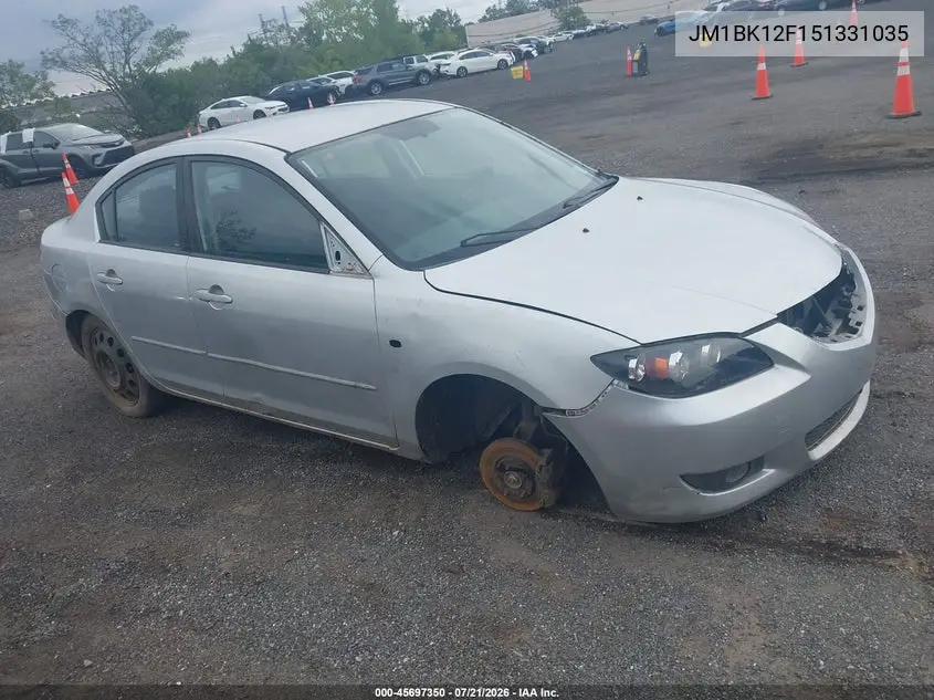 2005 Mazda Mazda3 I VIN: JM1BK12F151331035 Lot: 45697350
