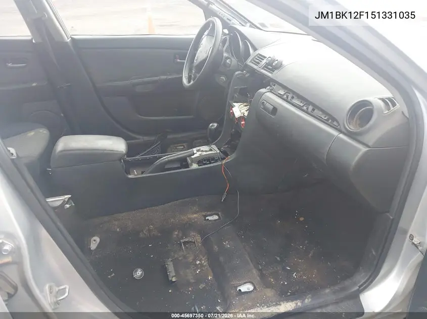 2005 Mazda Mazda3 I VIN: JM1BK12F151331035 Lot: 45697350