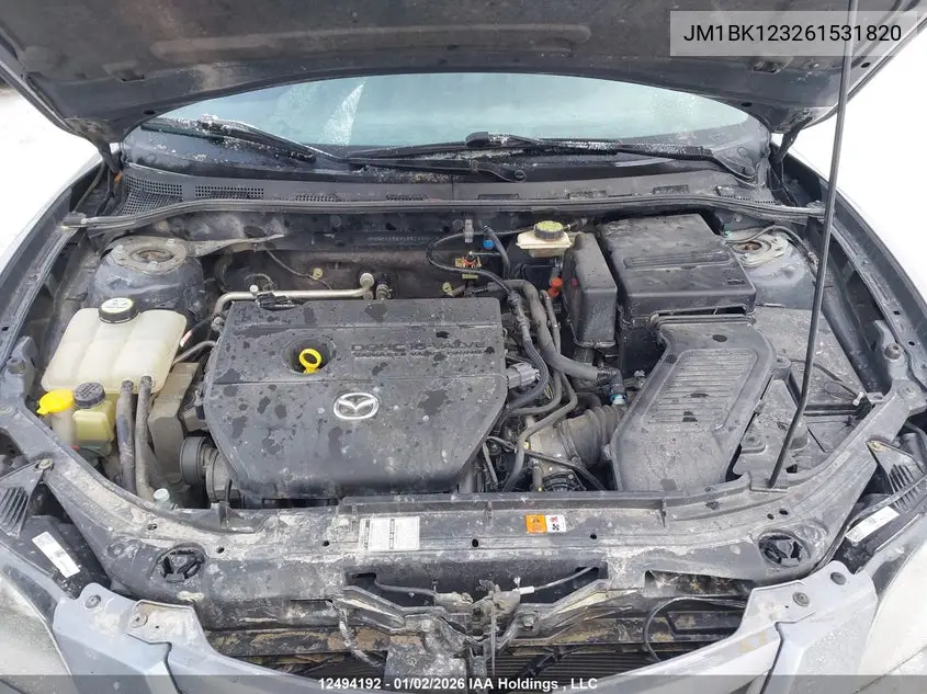 2006 Mazda Mazda3 Gt VIN: JM1BK123261531820 Lot: 12494192