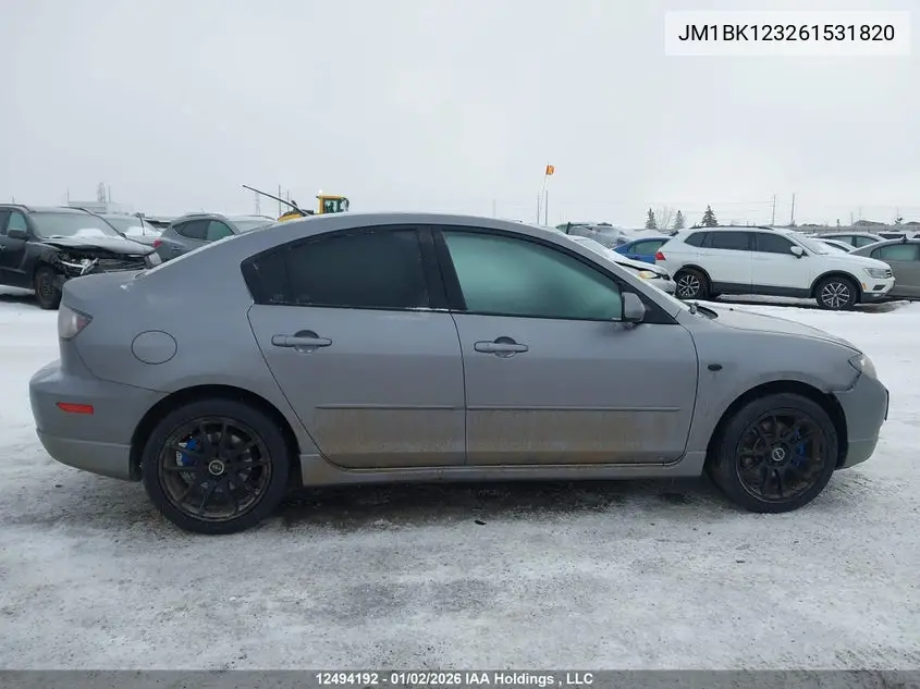 2006 Mazda Mazda3 Gt VIN: JM1BK123261531820 Lot: 12494192