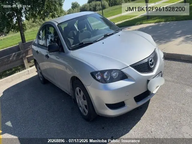 2006 Mazda 3 Mazda Gx VIN: JM1BK12F961528200 Lot: 20268896