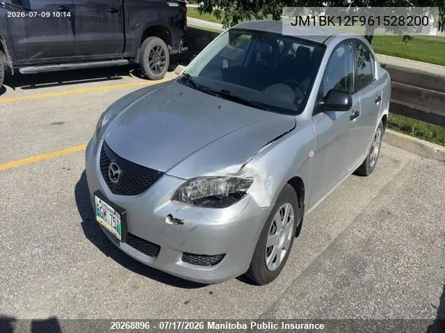2006 Mazda 3 Mazda Gx VIN: JM1BK12F961528200 Lot: 20268896